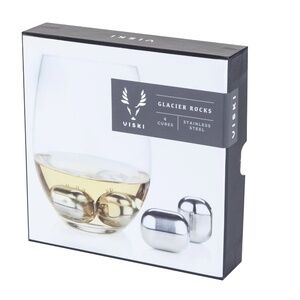 NEW Viski Glacier Rocks Stainless Steel Wine Globes Set of 4
